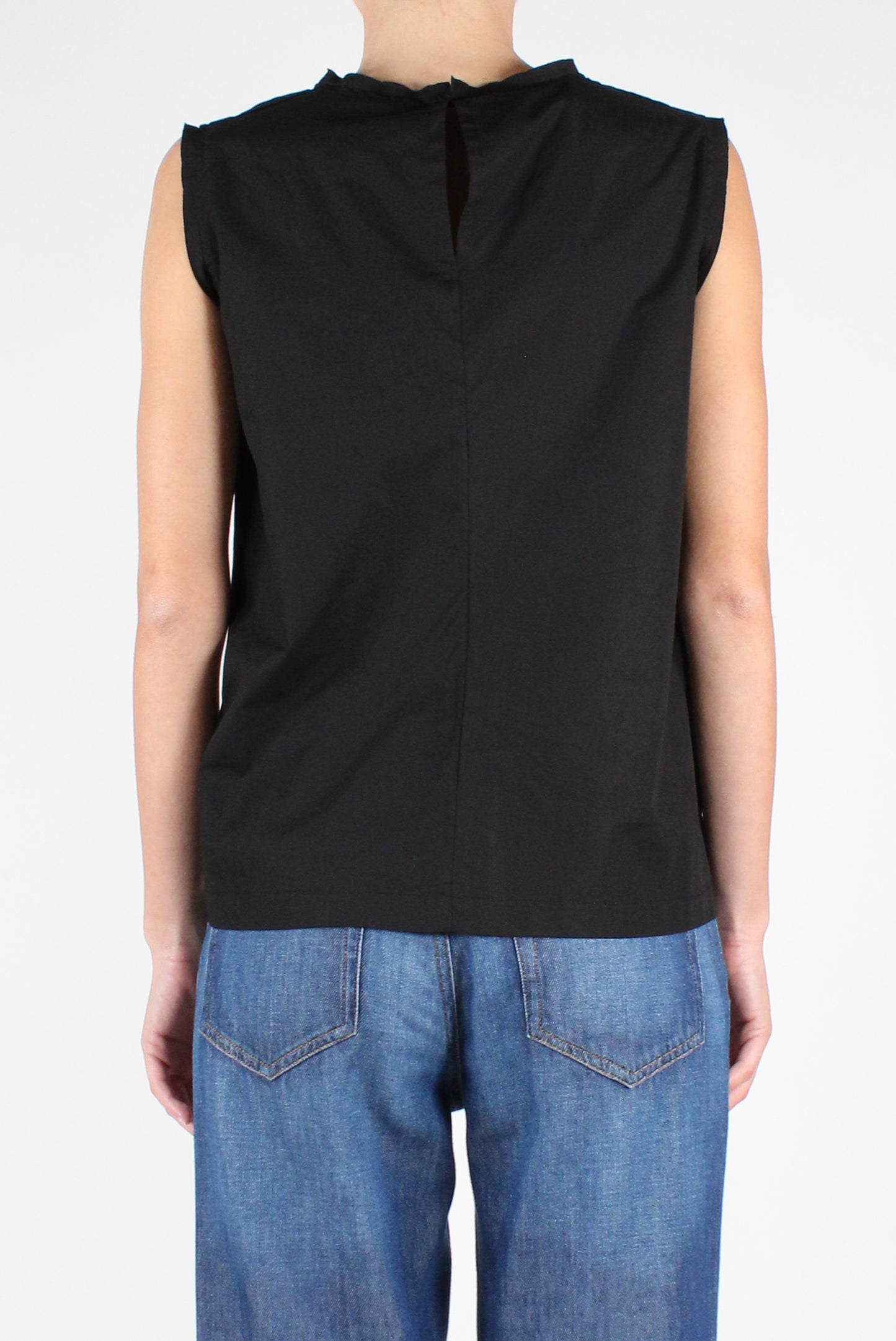 Poplin Top with Pleats