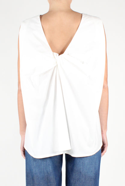 Oversized Poplin Blouse with Knot