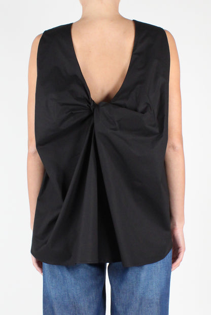 Oversized Poplin Blouse with Knot