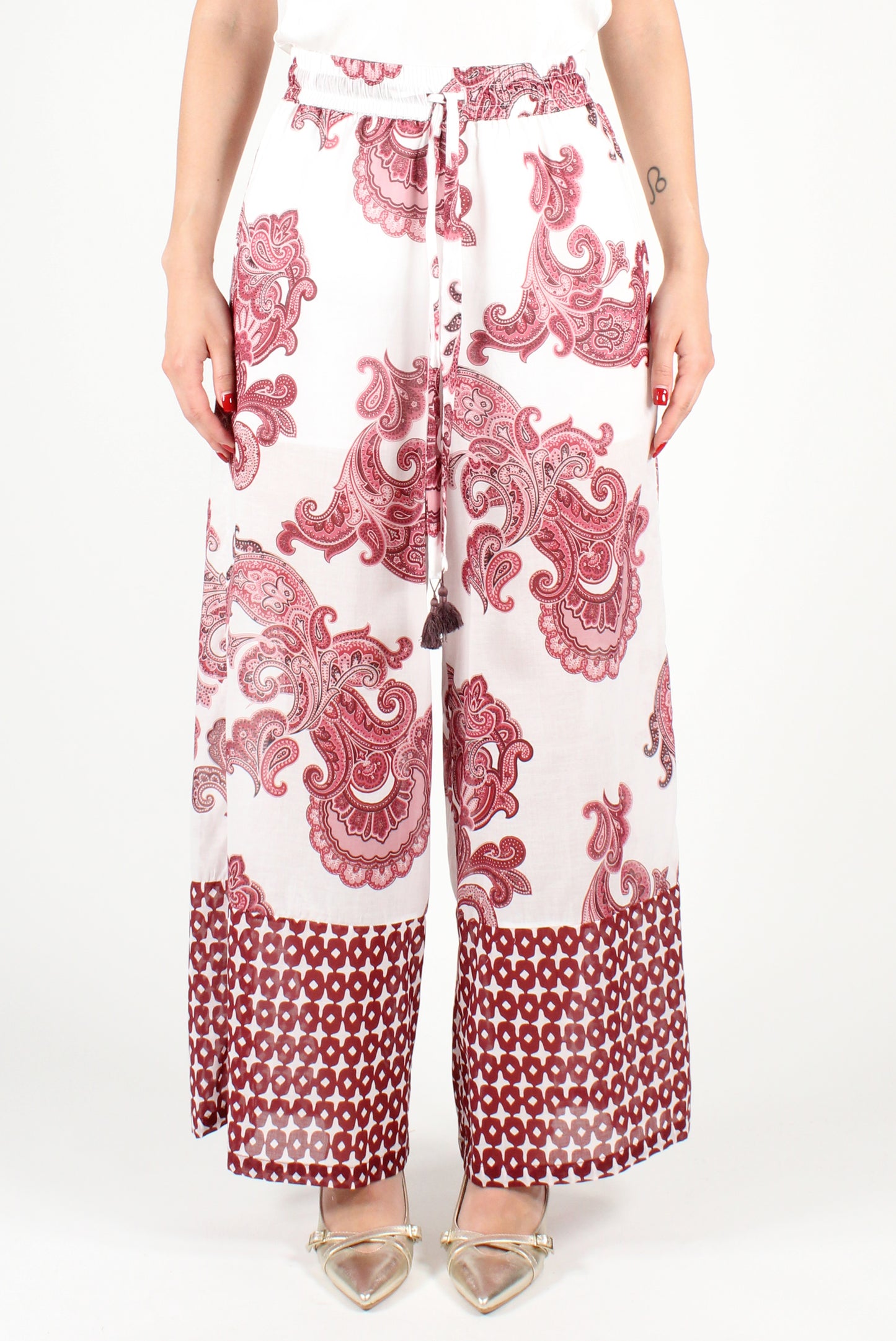 Palazzo trousers with Jacquard print