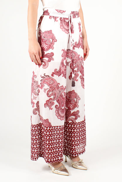 Palazzo trousers with Jacquard print