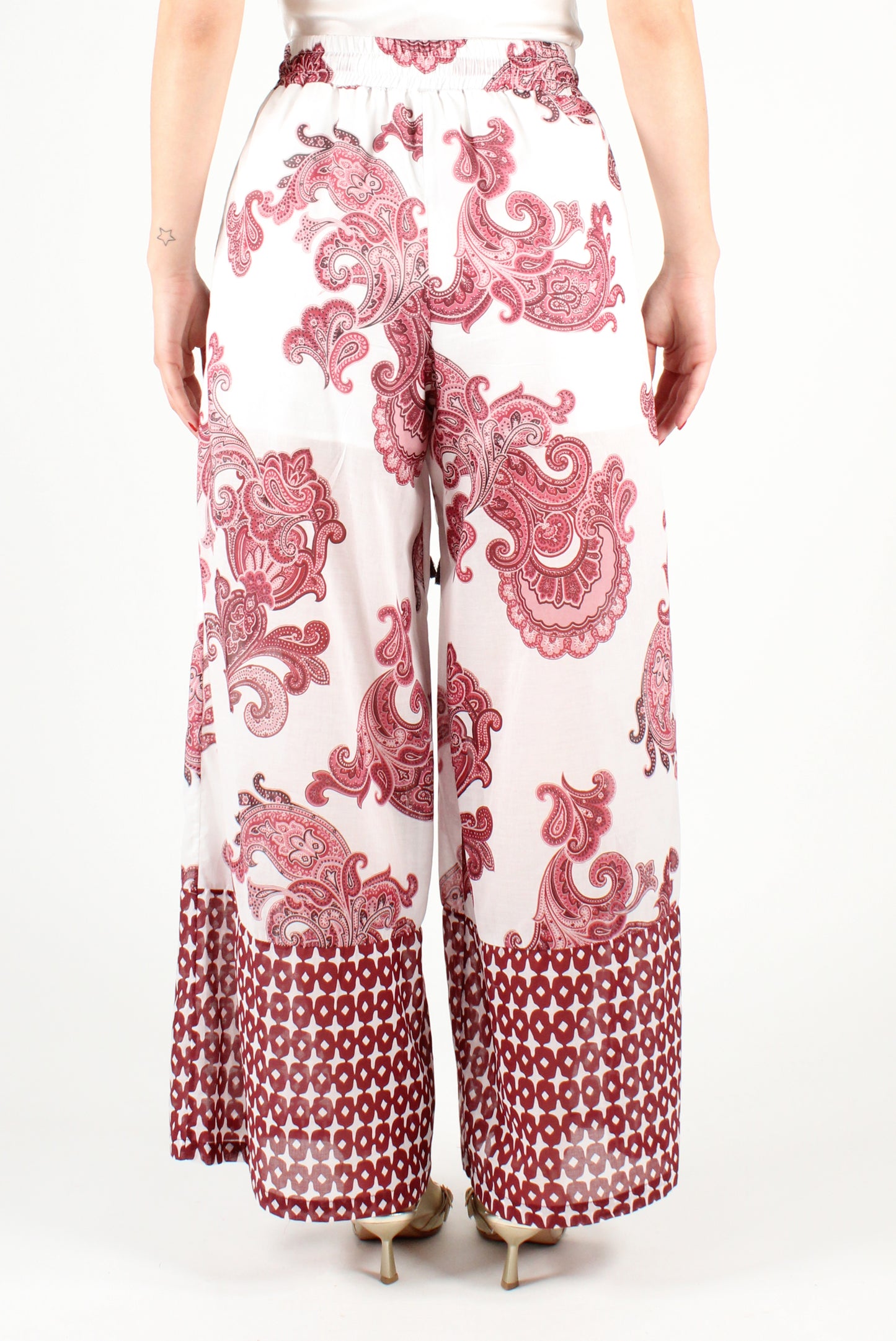 Palazzo trousers with Jacquard print