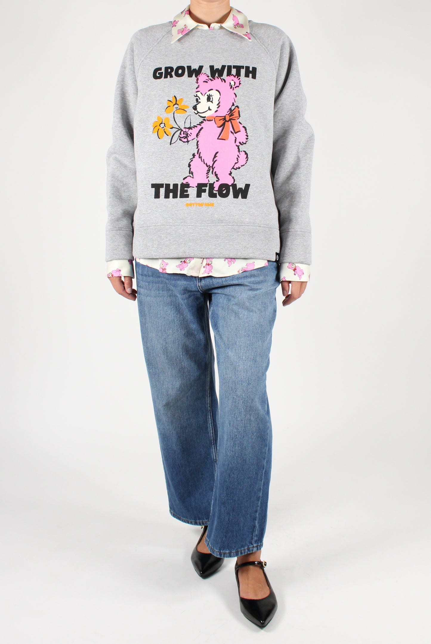 Sweatshirt with Teddy Bear Print