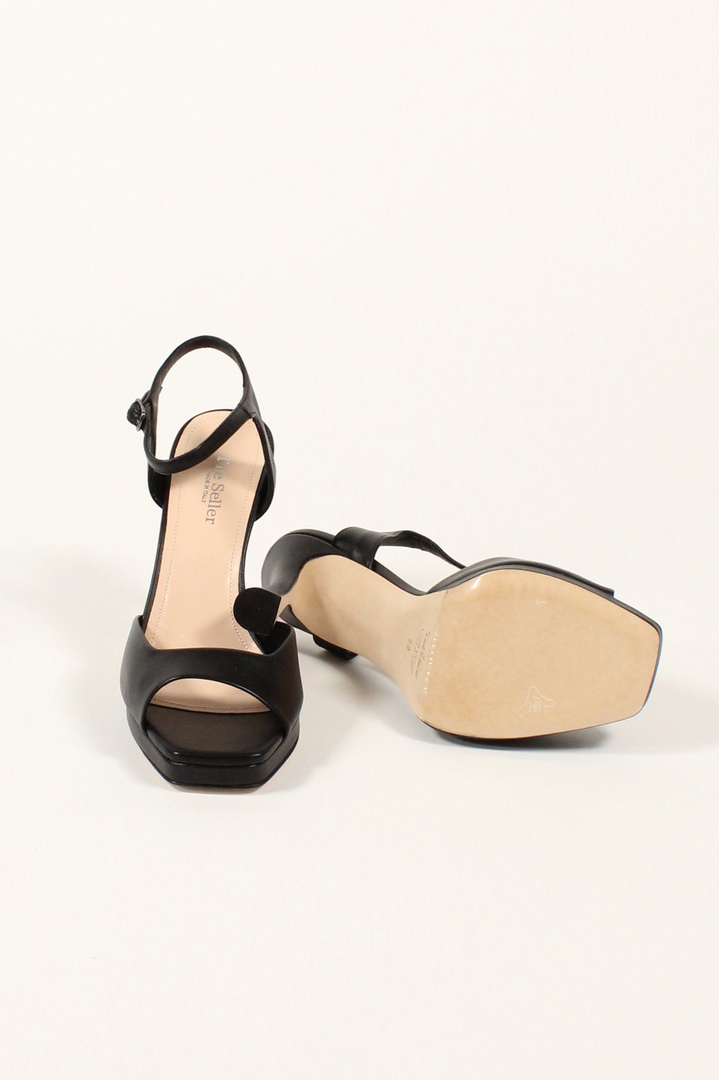 Leather Sandal with Heel and Plateau