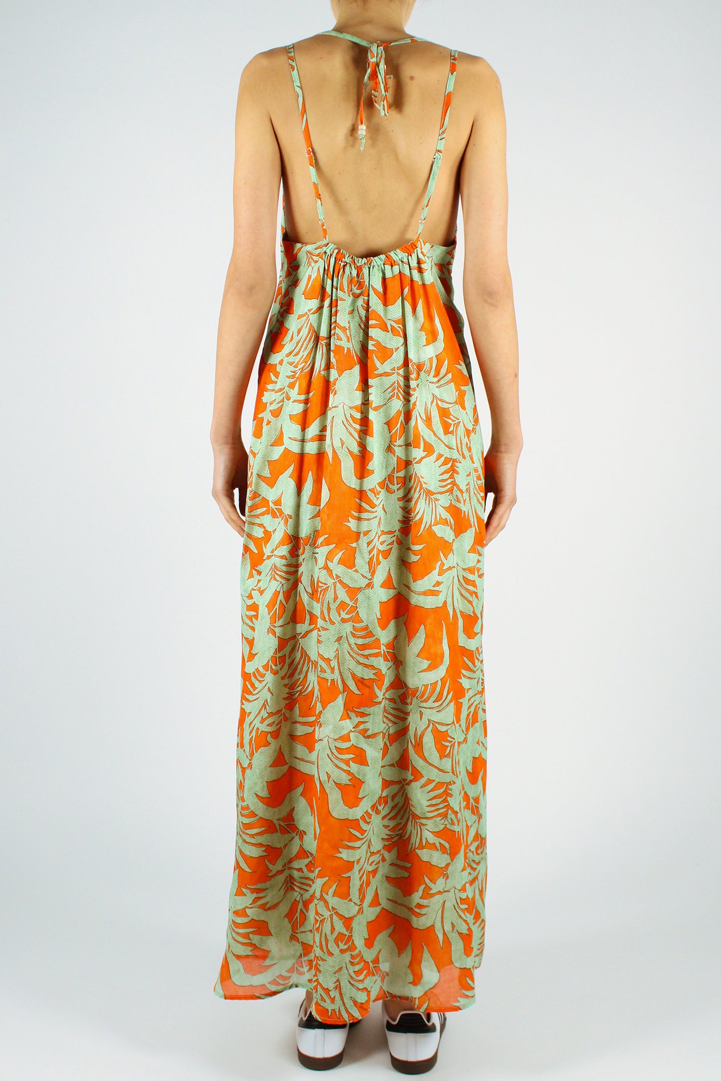 Leaf Print Muslin Dress