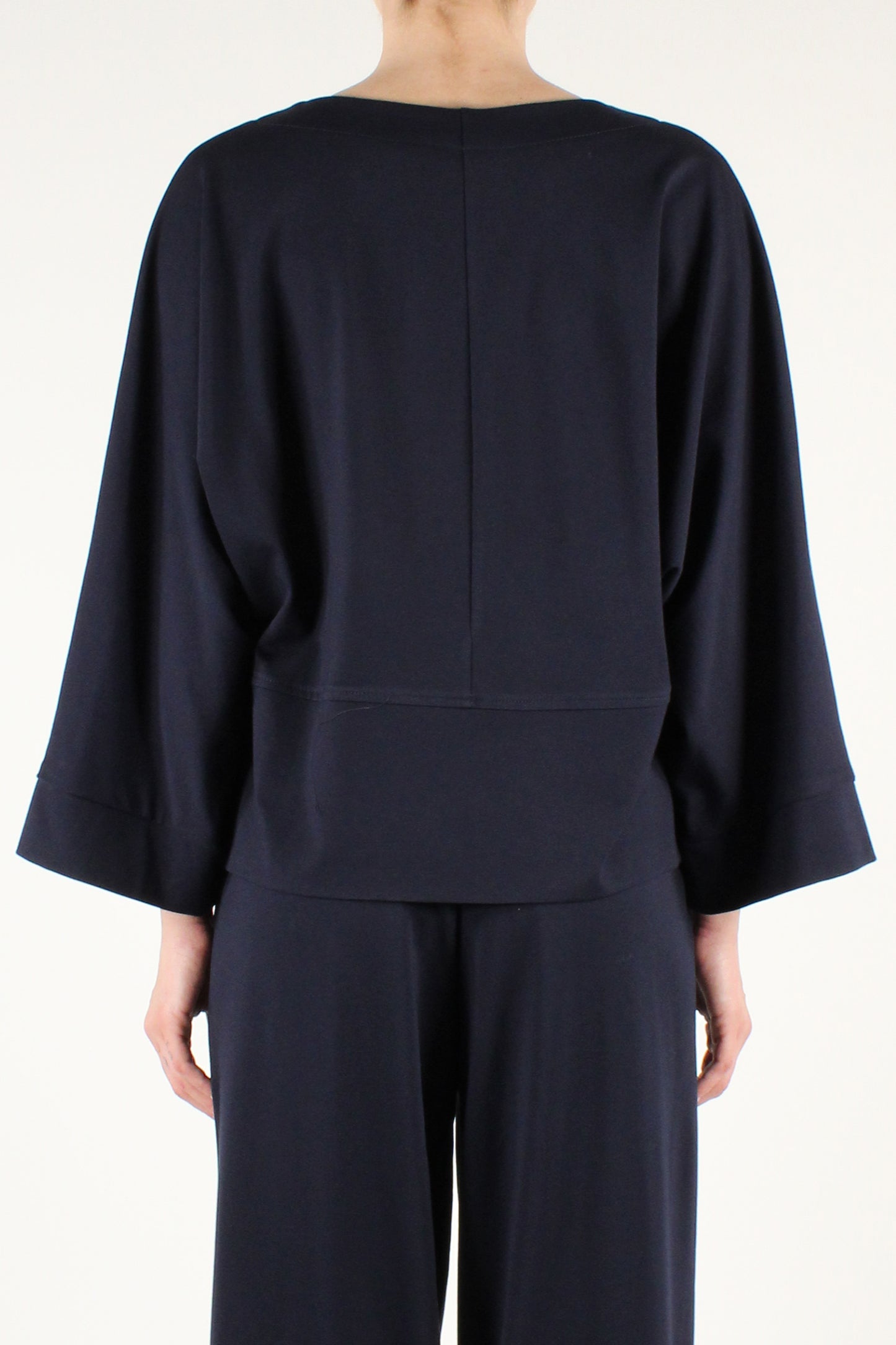 Asymmetric Over Sweatshirt With Long Sleeves Boat Neckline In Milano Stitch