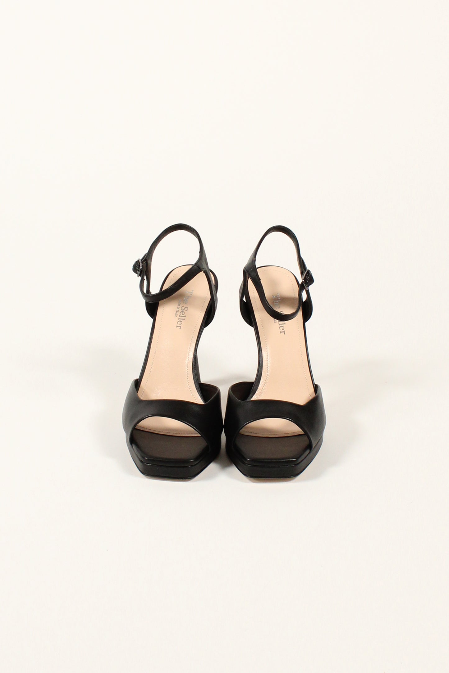 Leather Sandal with Heel and Plateau