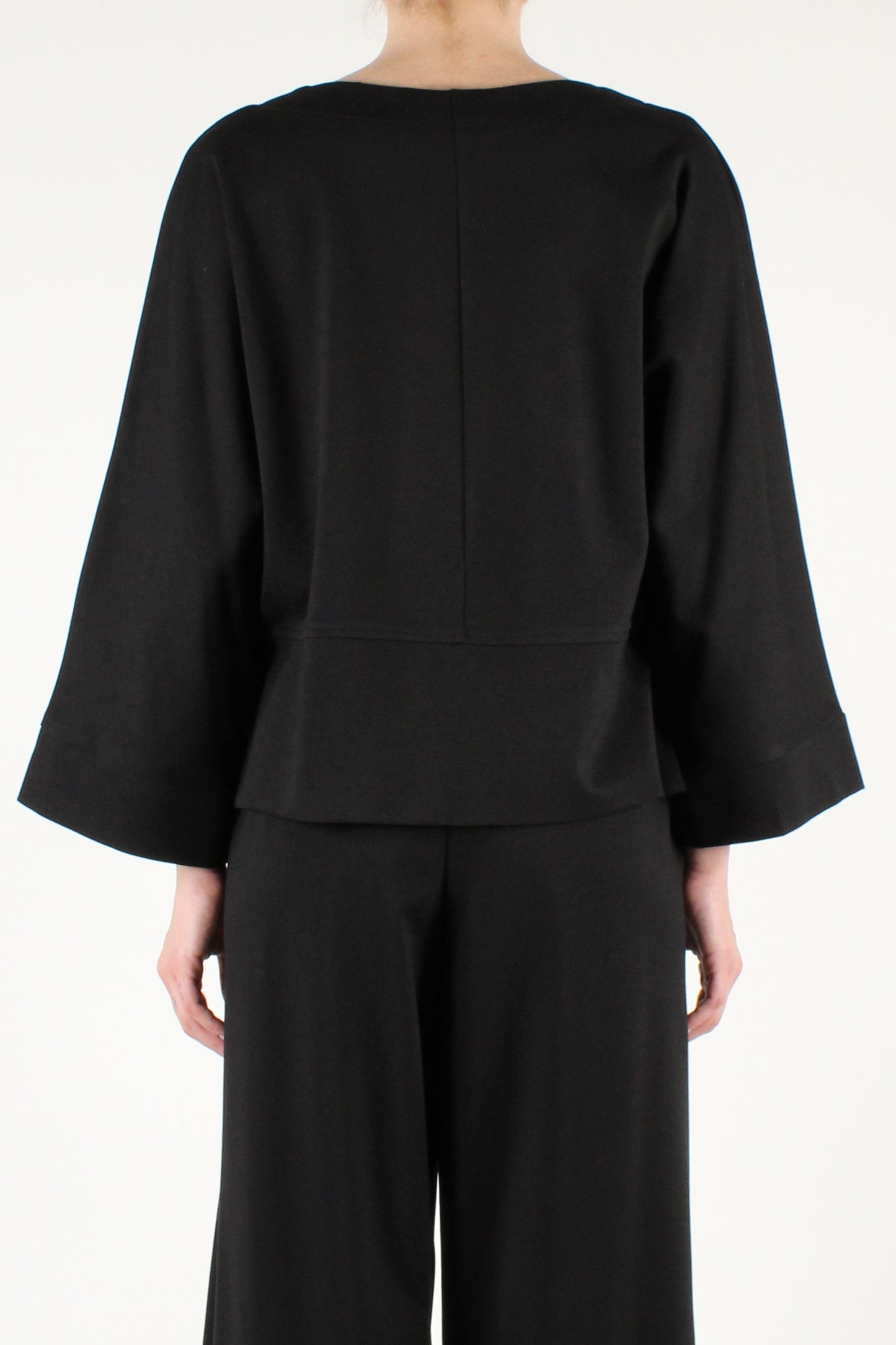 Asymmetric Over Sweatshirt With Long Sleeves Boat Neckline In Milano Stitch