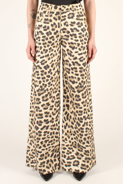 5 Pocket Animal Print Trousers