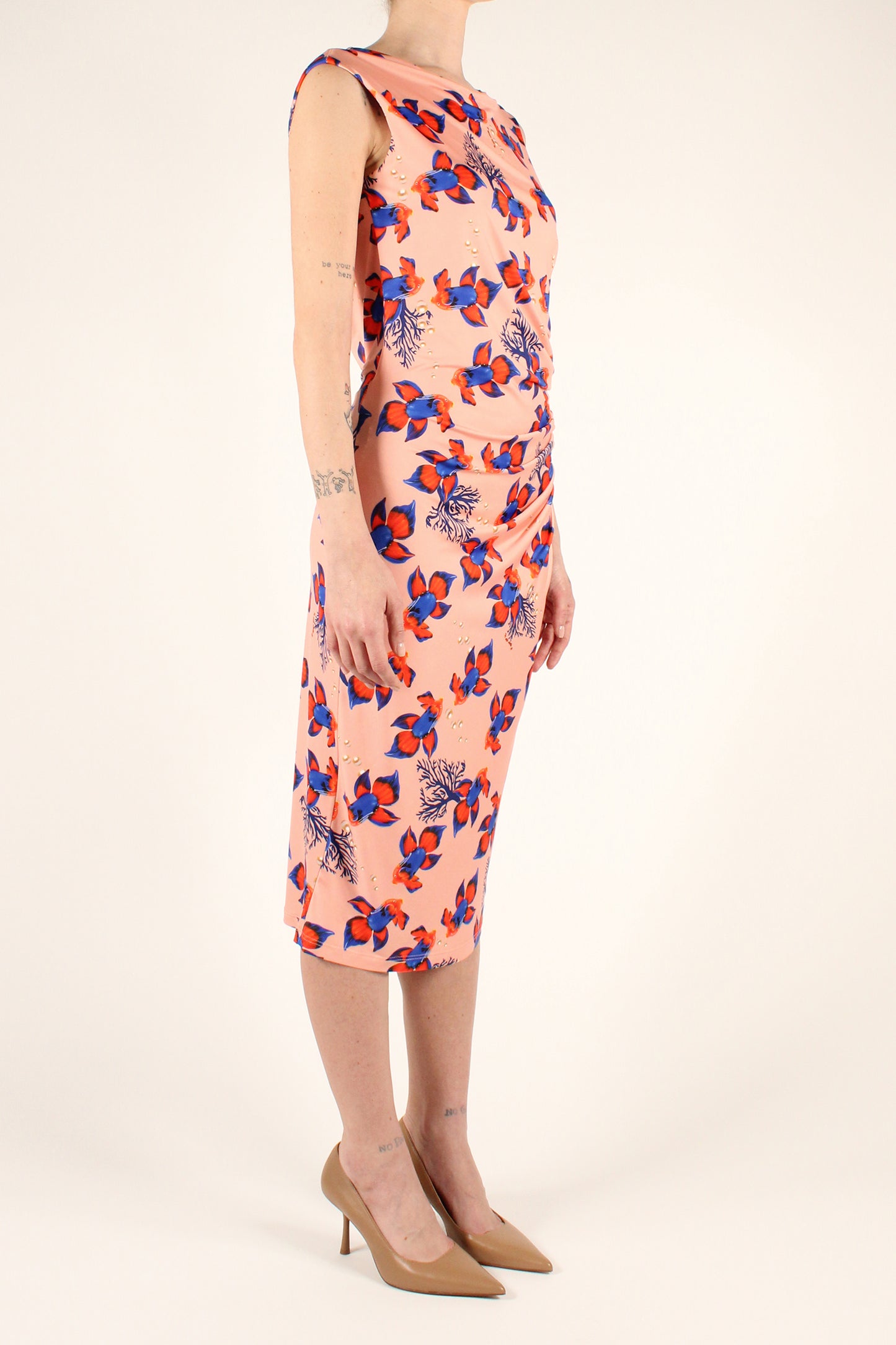 Fish Print Sheath Dress