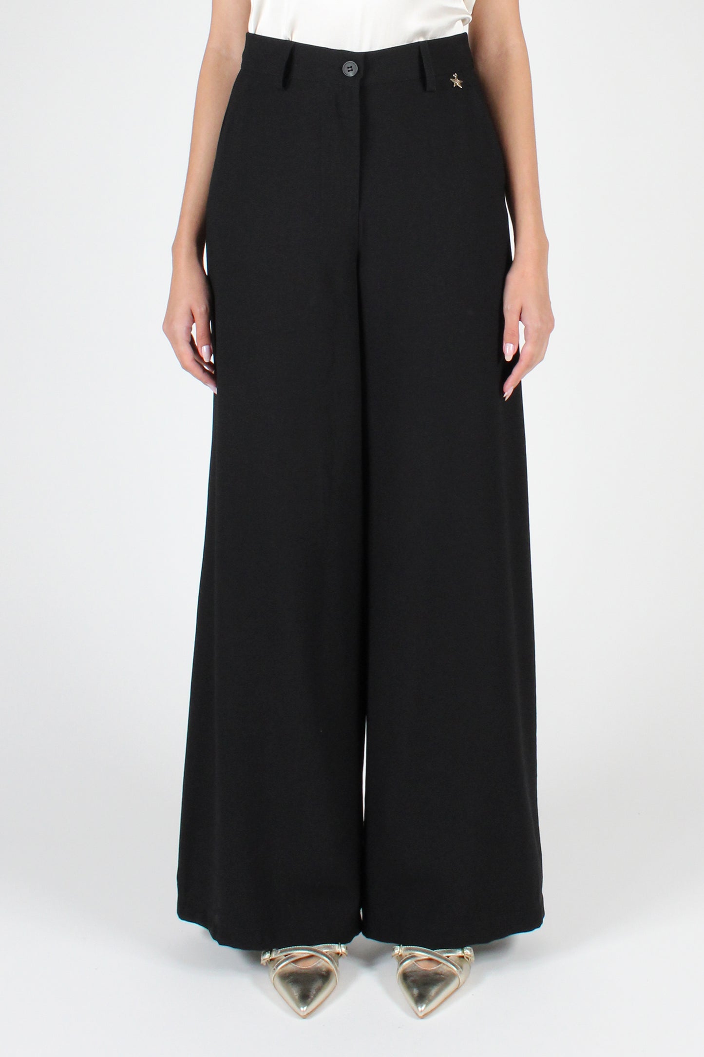 Palazzo Trousers in Solid Color Viscose