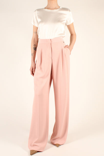 Straight leg trousers with pleats