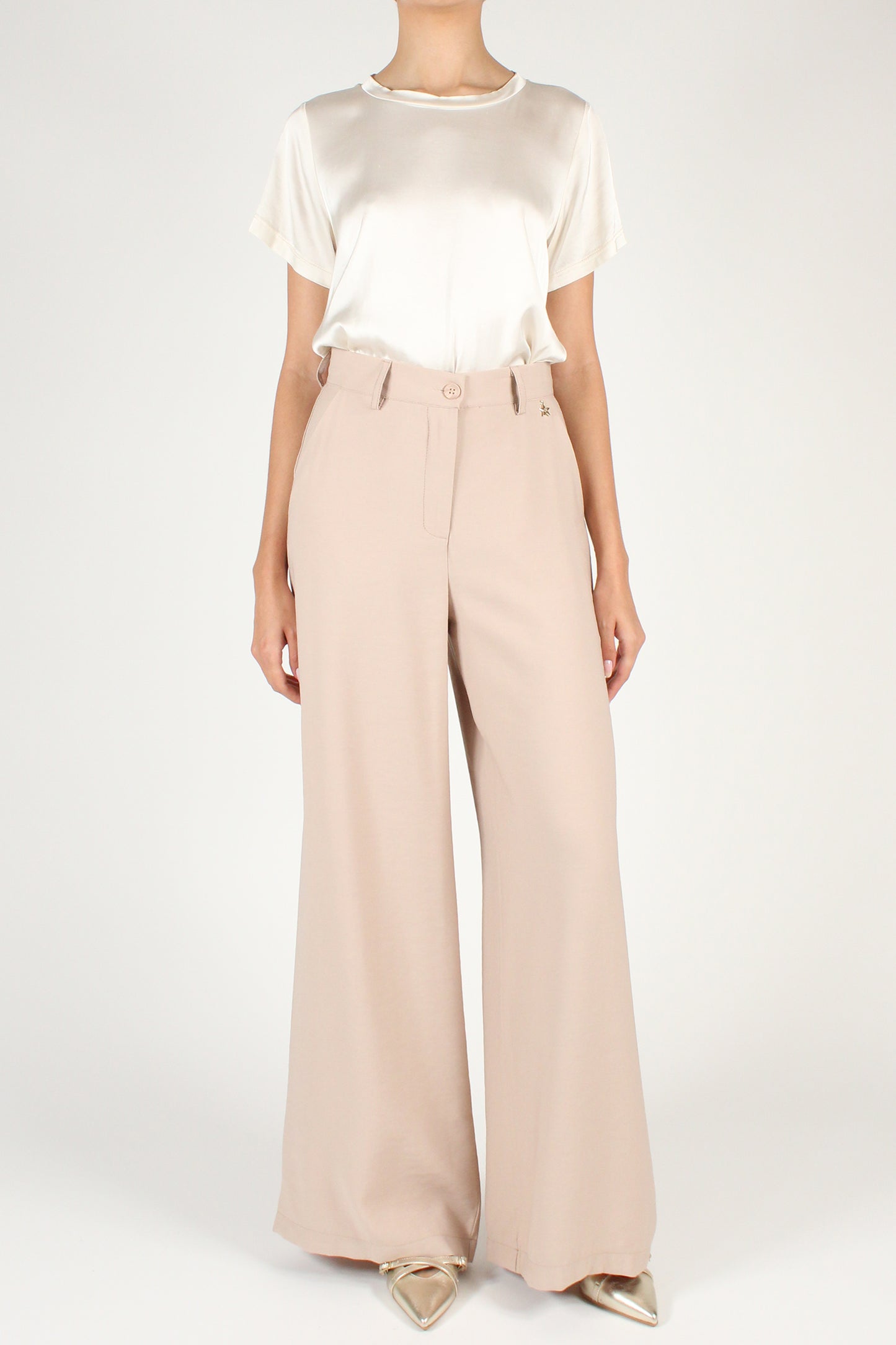 Palazzo Trousers in Solid Color Viscose