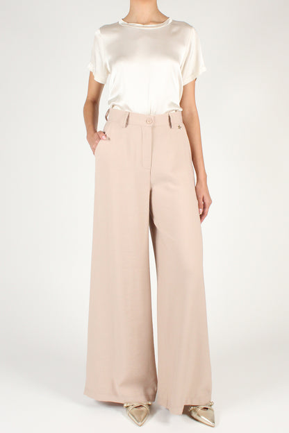 Palazzo Trousers in Solid Color Viscose