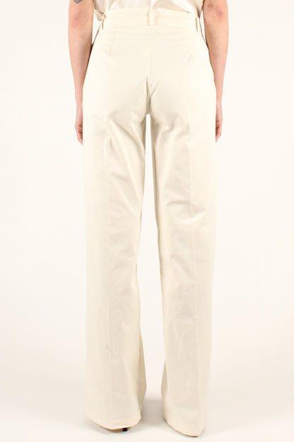 Straight Leg Trousers in Cotton Gabardine