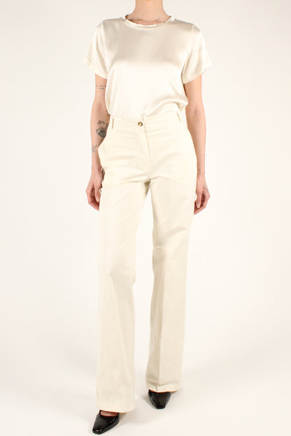 Straight Leg Trousers in Cotton Gabardine