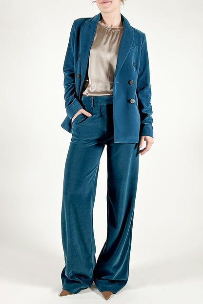 Palazzo trousers in shaved velvet