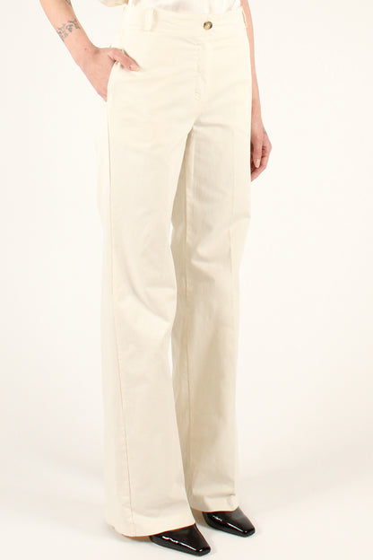 Straight Leg Trousers in Cotton Gabardine