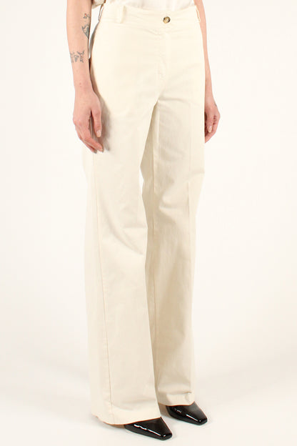 Straight Leg Trousers in Cotton Gabardine