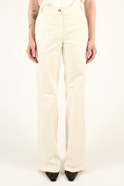 Straight Leg Trousers in Cotton Gabardine