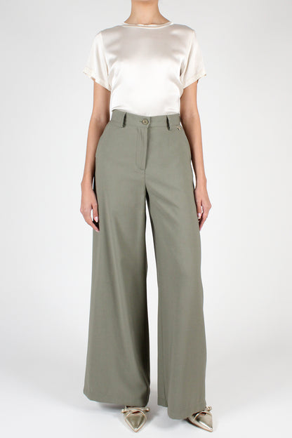 Palazzo Trousers in Solid Color Viscose