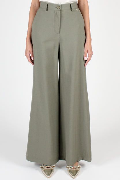 Palazzo Trousers in Solid Color Viscose