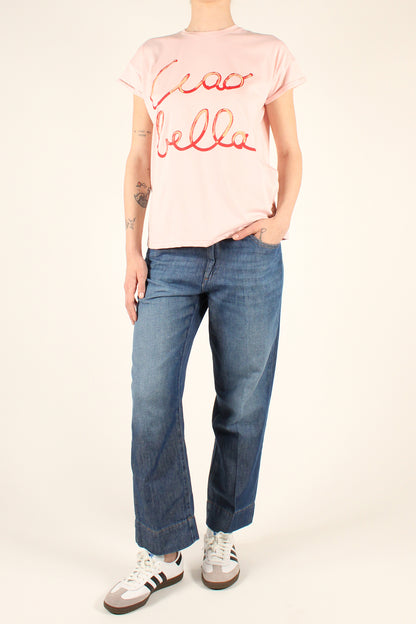 T-Shirt con Stampa Ciao Bella