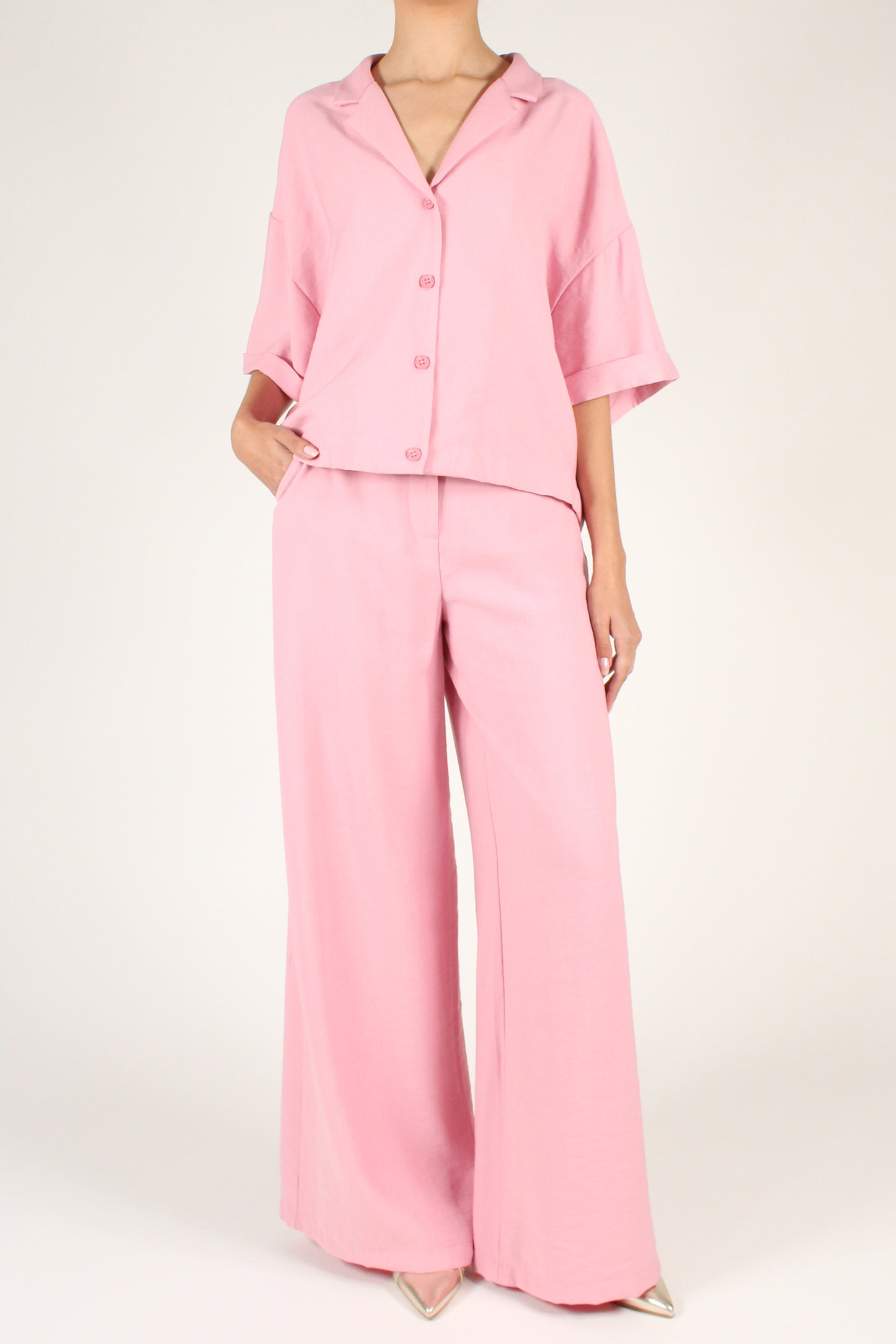 Palazzo Trousers in Solid Color Viscose