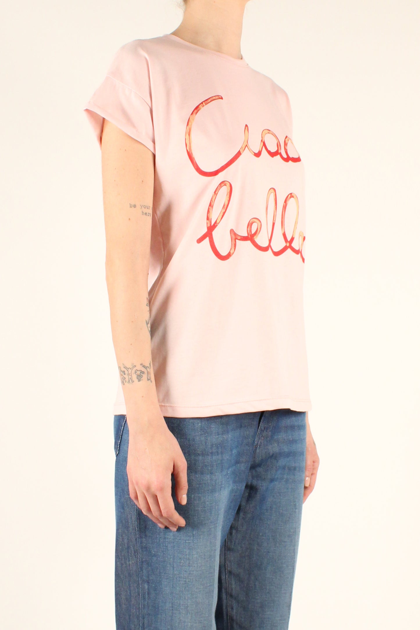 T-Shirt con Stampa Ciao Bella