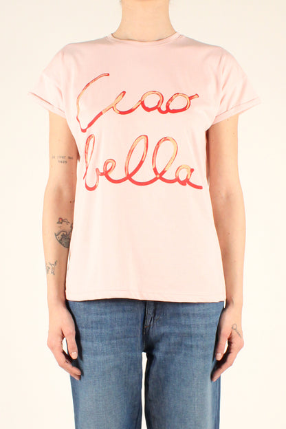 T-Shirt con Stampa Ciao Bella