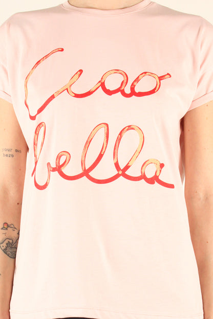 T-Shirt con Stampa Ciao Bella