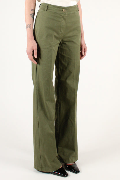 Straight Leg Trousers in Cotton Gabardine