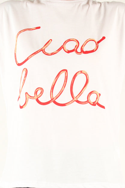 T-Shirt con Stampa Ciao Bella