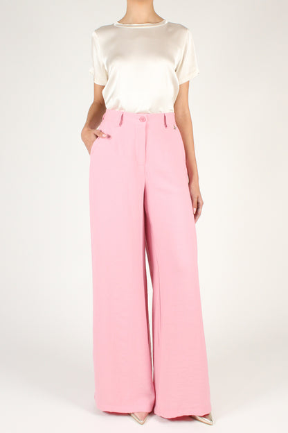 Palazzo Trousers in Solid Color Viscose