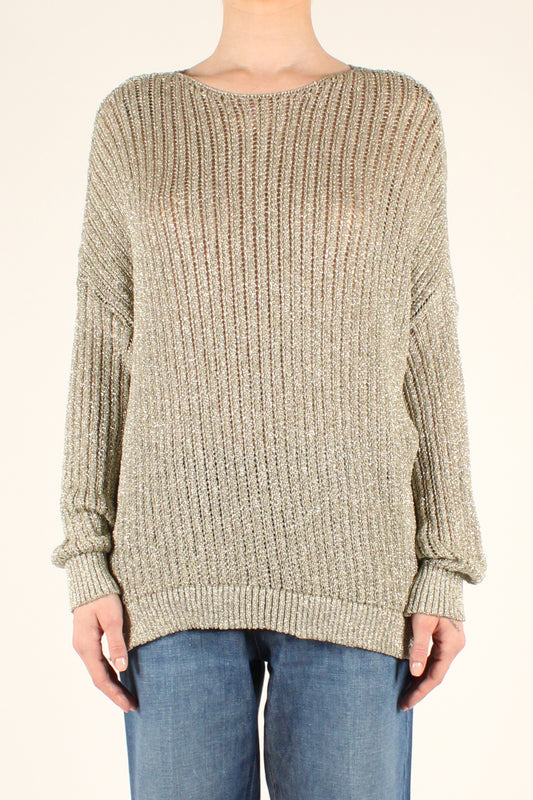 Loose-knit sweater with Lurex threads