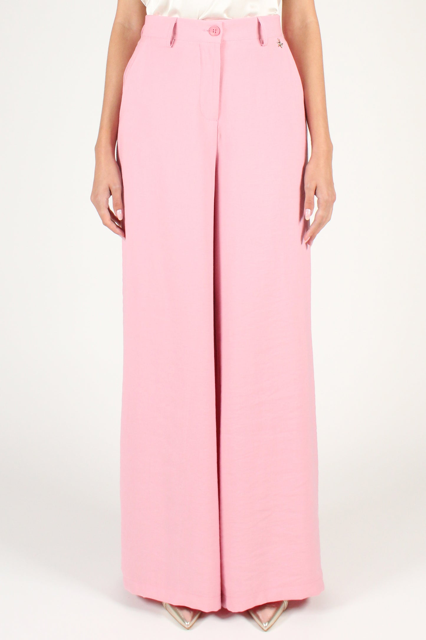 Palazzo Trousers in Solid Color Viscose