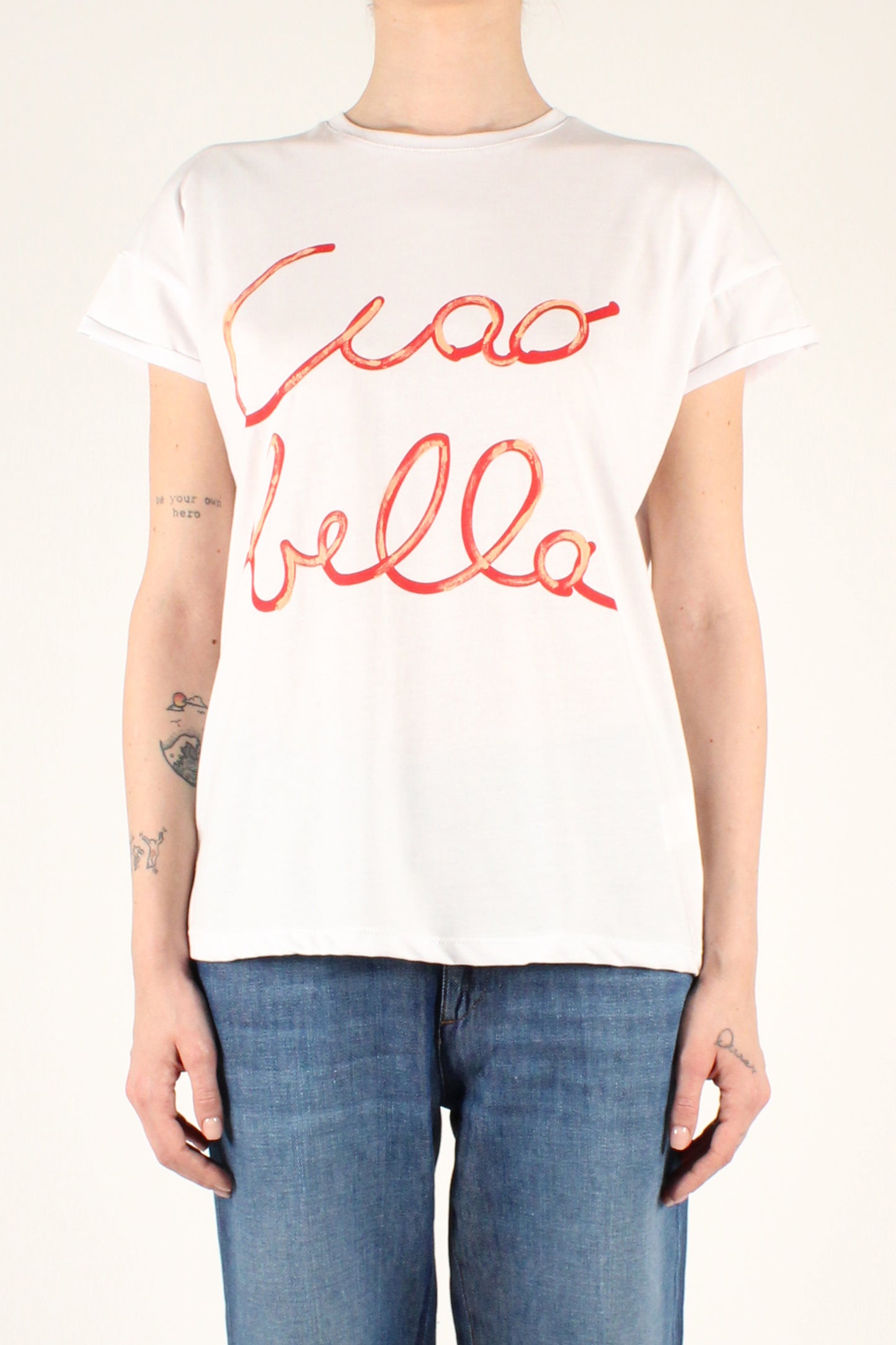 T-Shirt con Stampa Ciao Bella