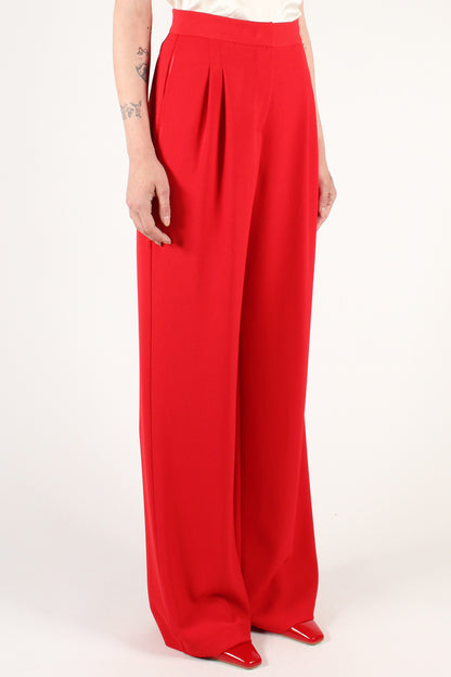 Straight leg trousers with pleats