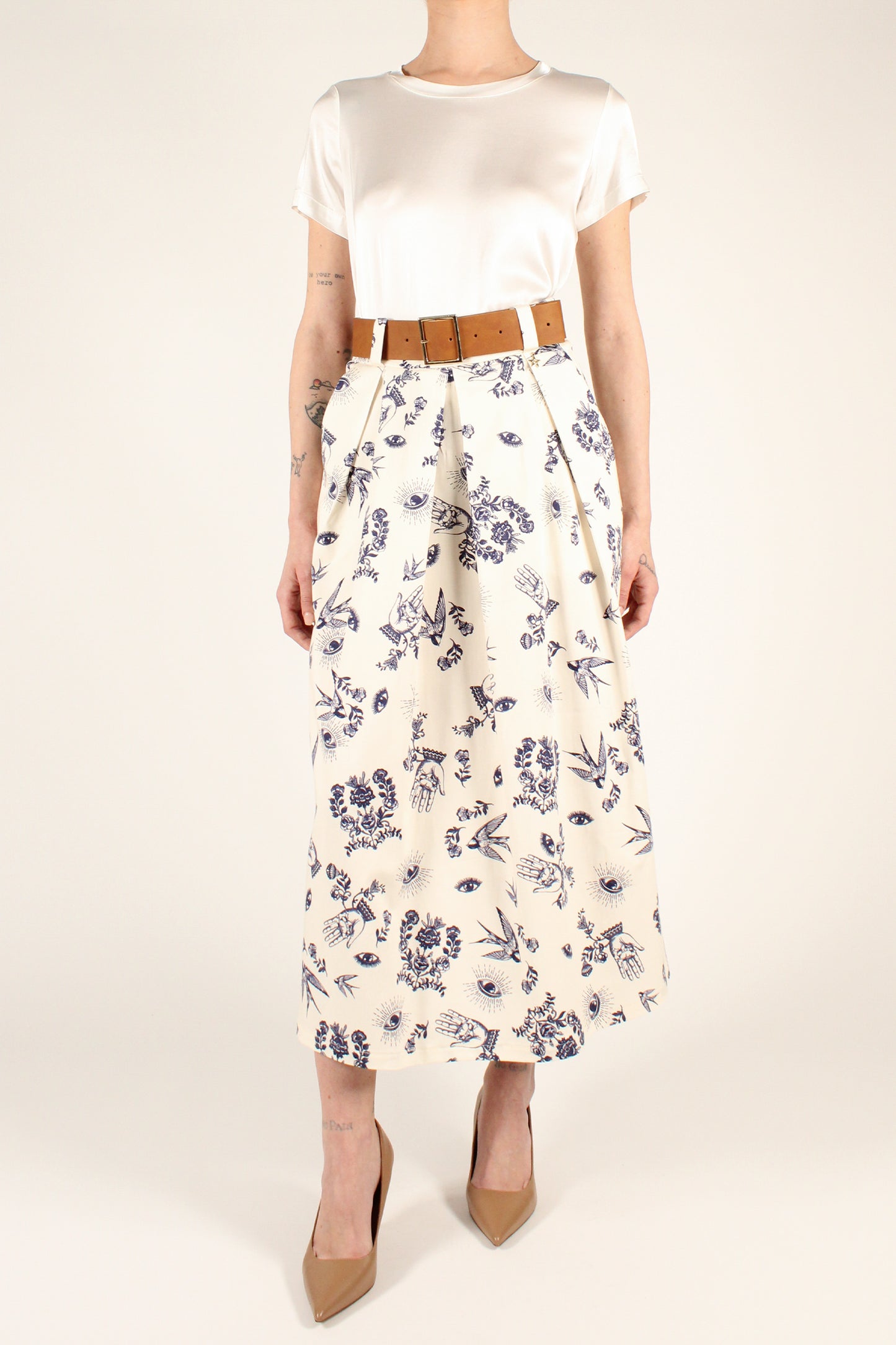 Eye Print Circle Skirt