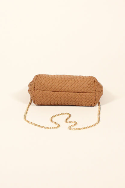 Braided Leather Bag with Chain