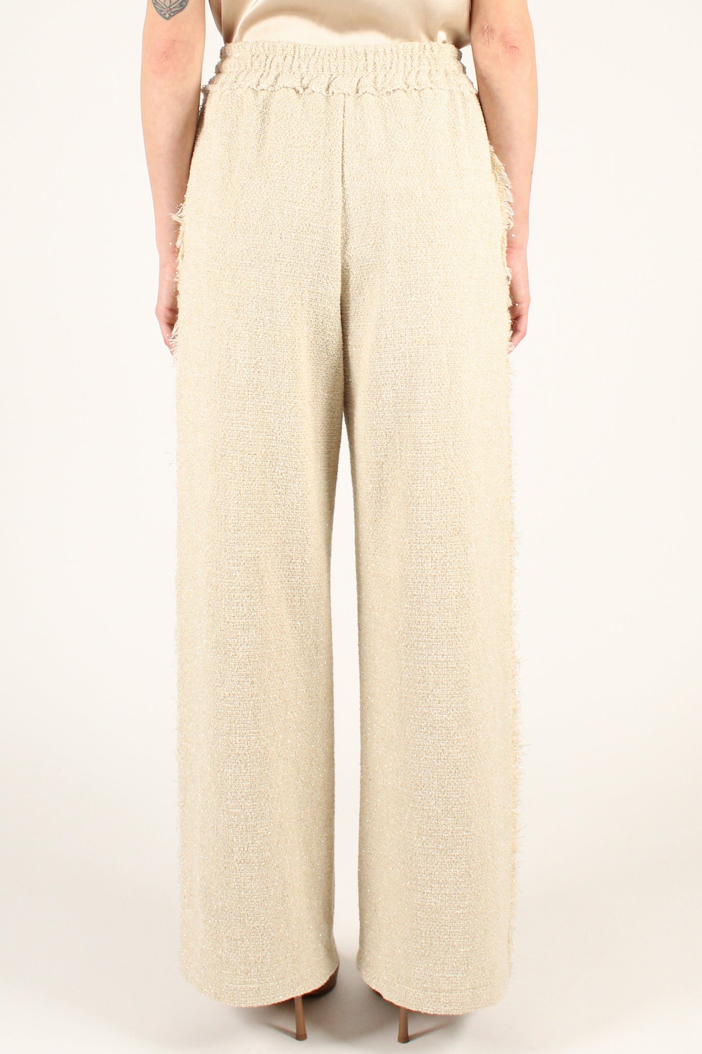 Tweed trousers with Lurex threads