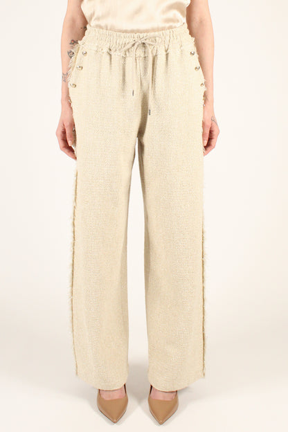 Tweed trousers with Lurex threads