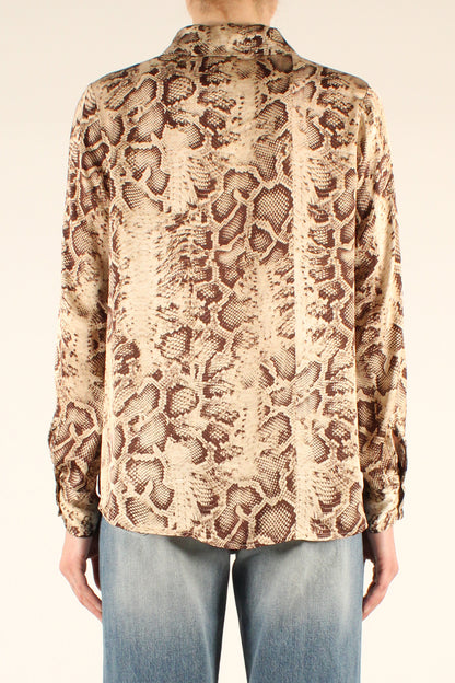 Shirt in pure viscose with python print