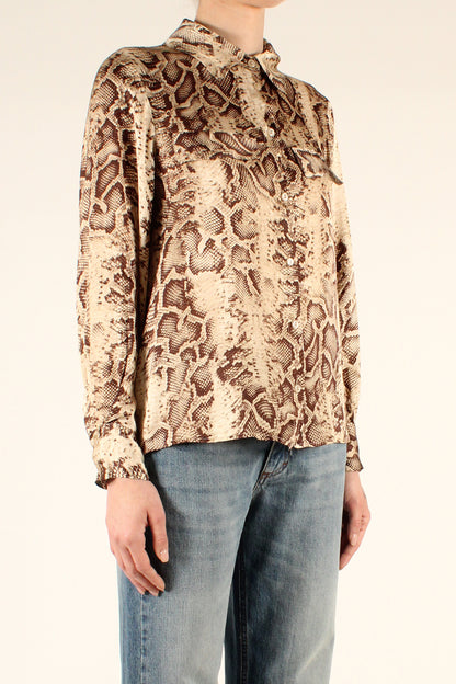 Shirt in pure viscose with python print