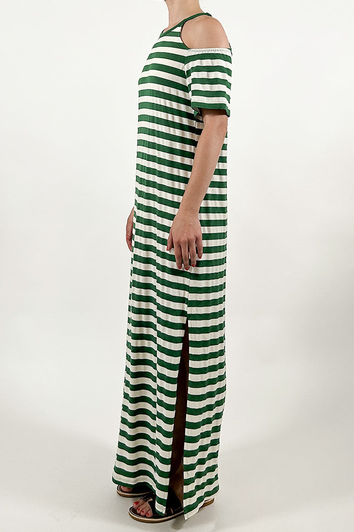 Striped Dress with Cut-Out