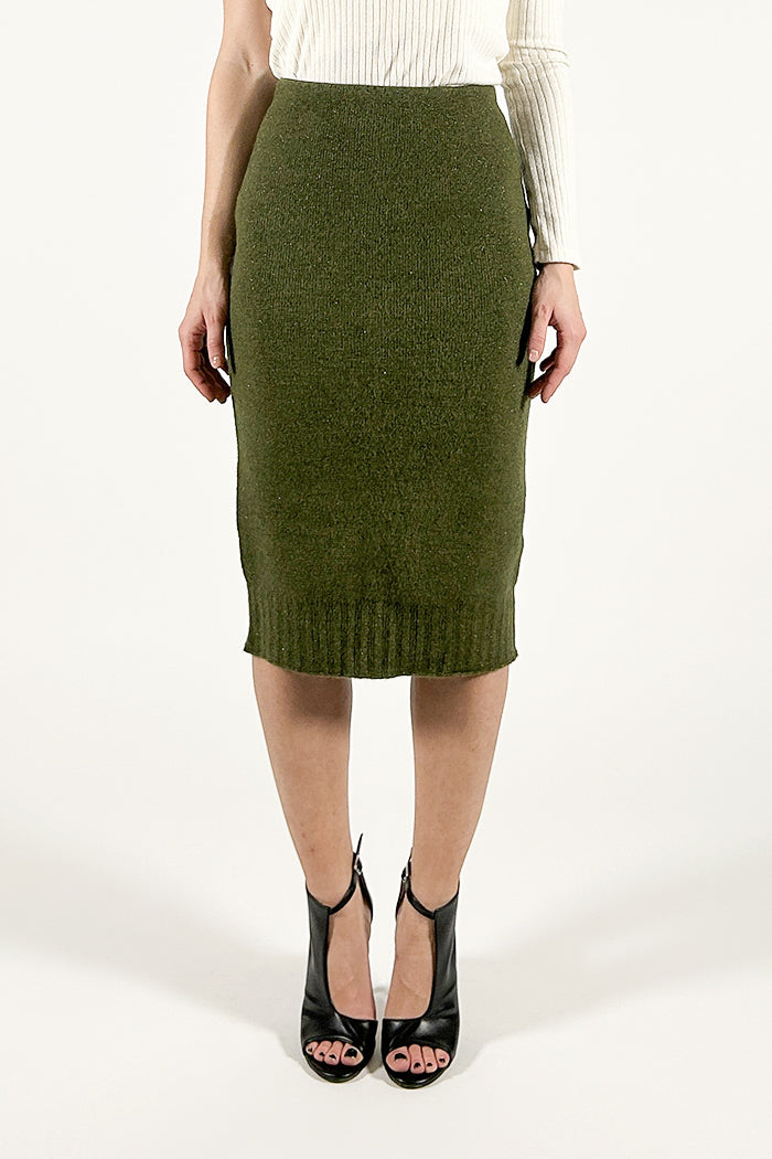 Knitted Pencil Skirt with Lurex