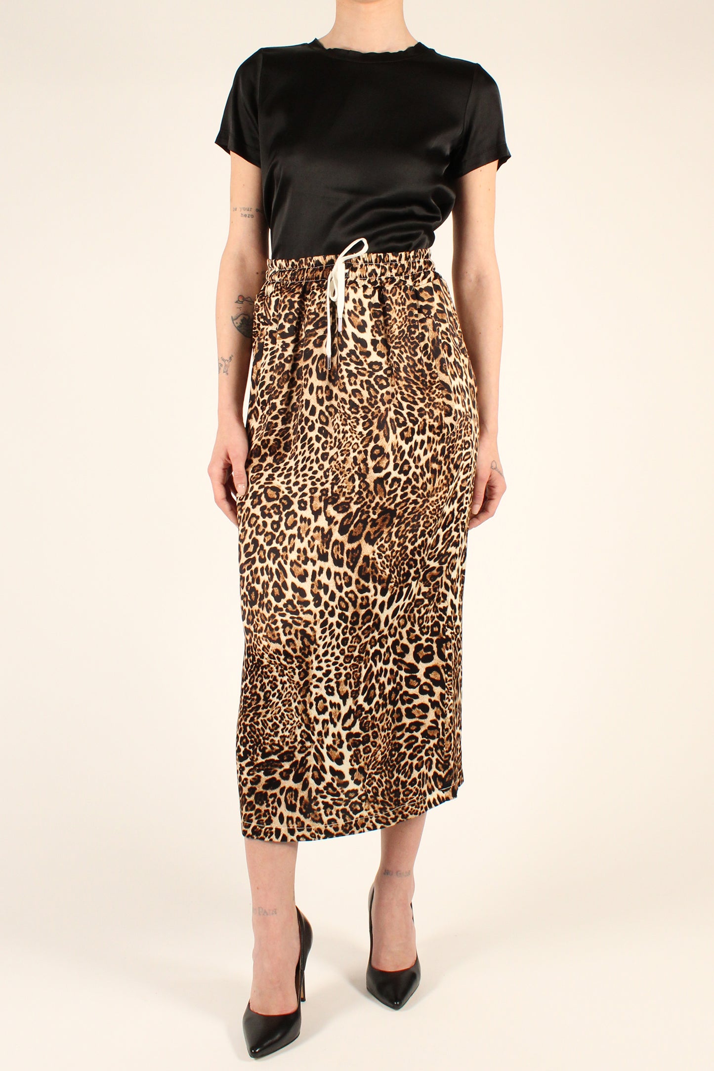 Animal Print Pencil Skirt With Label