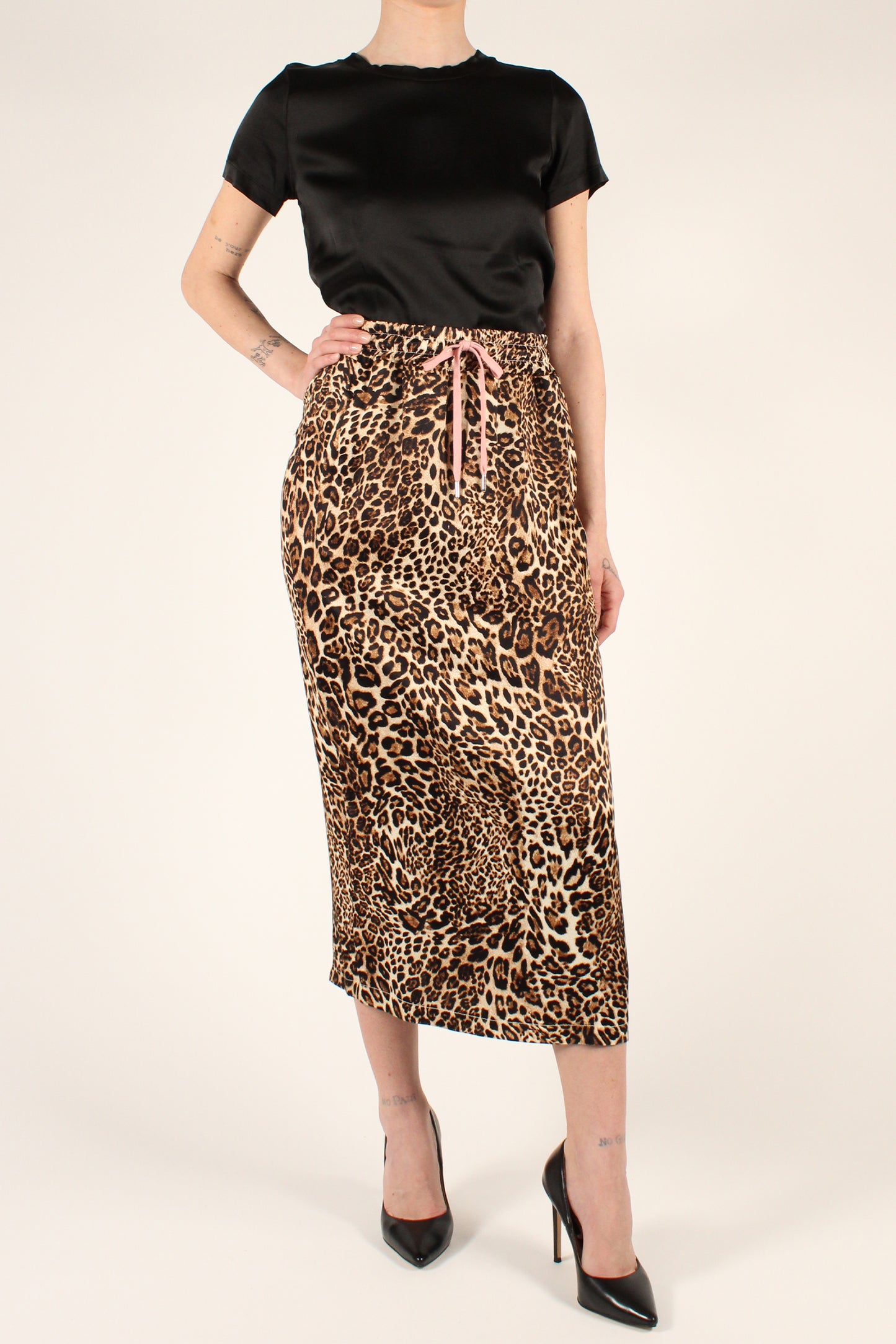 Animal Print Pencil Skirt With Label