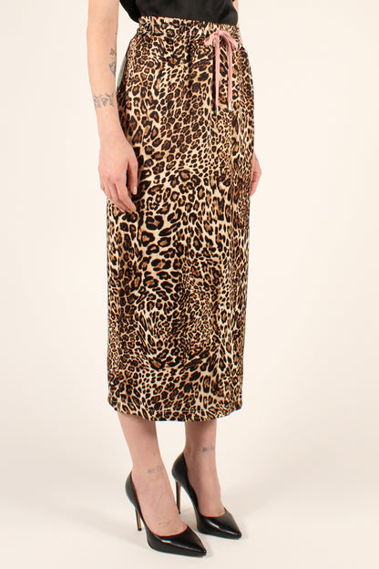 Animal Print Pencil Skirt With Label