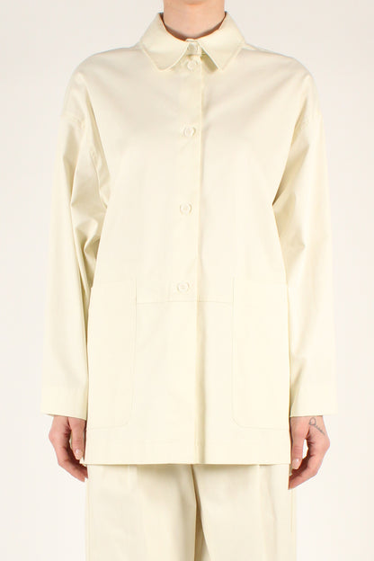 Long Cotton Shirt with Patch Pockets